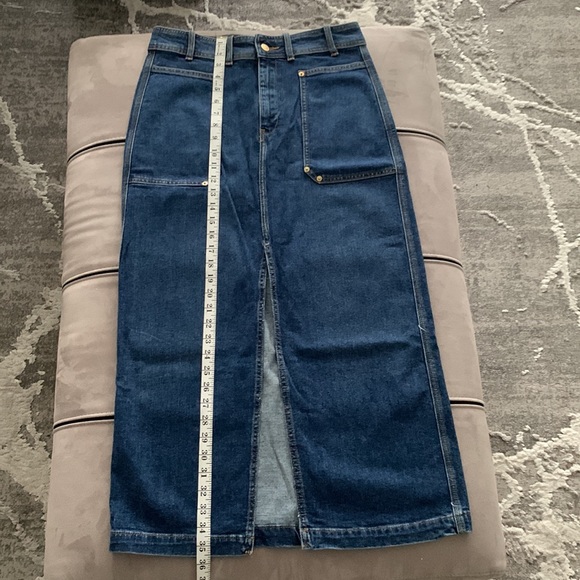 Zara NWT Denim Long Skirt size Large - Picture 11 of 13